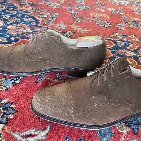 Bruno Magli Mens 11 1/2  D Irwin Cocoa Brown Suede shoes, very good! main image 7